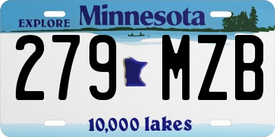 MN license plate 279MZB