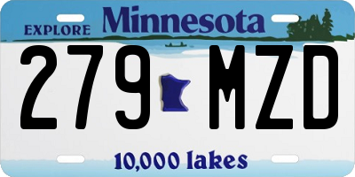 MN license plate 279MZD