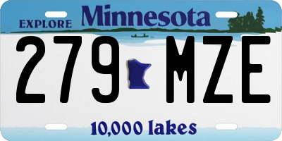 MN license plate 279MZE