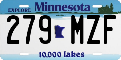 MN license plate 279MZF