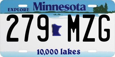 MN license plate 279MZG