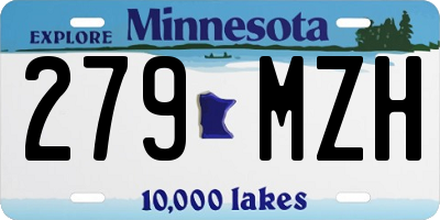 MN license plate 279MZH
