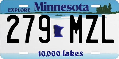 MN license plate 279MZL