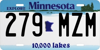 MN license plate 279MZM