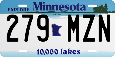 MN license plate 279MZN