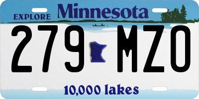 MN license plate 279MZO