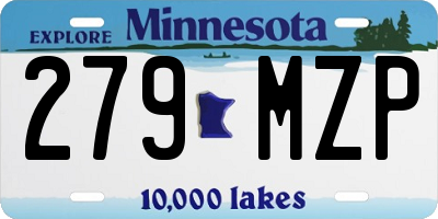 MN license plate 279MZP