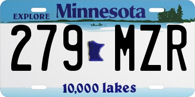 MN license plate 279MZR