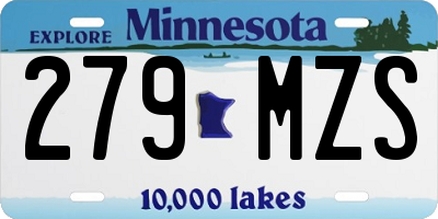 MN license plate 279MZS