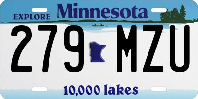 MN license plate 279MZU