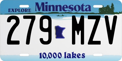 MN license plate 279MZV
