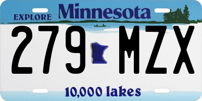 MN license plate 279MZX