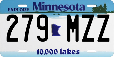MN license plate 279MZZ