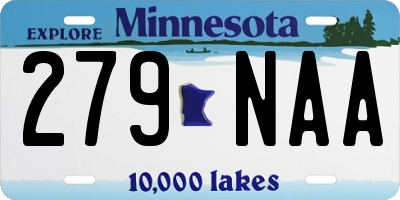 MN license plate 279NAA