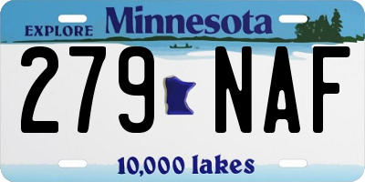 MN license plate 279NAF