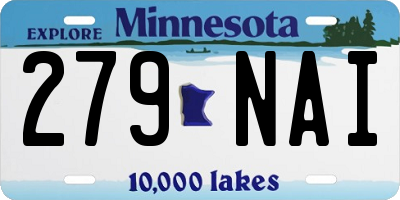 MN license plate 279NAI