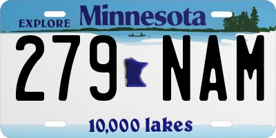 MN license plate 279NAM