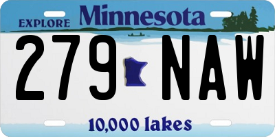 MN license plate 279NAW