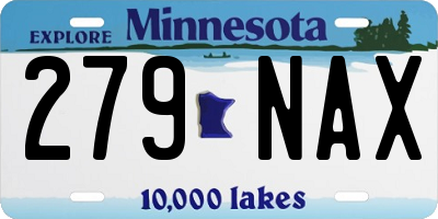 MN license plate 279NAX