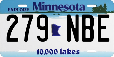 MN license plate 279NBE