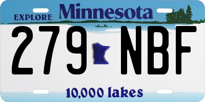 MN license plate 279NBF