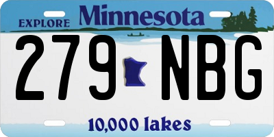 MN license plate 279NBG