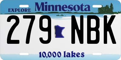 MN license plate 279NBK