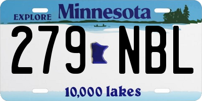 MN license plate 279NBL