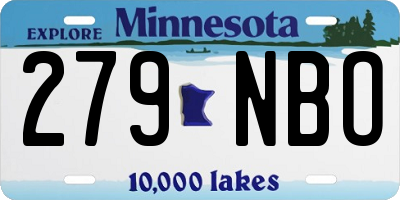 MN license plate 279NBO