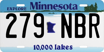MN license plate 279NBR