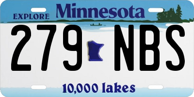 MN license plate 279NBS