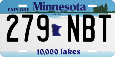MN license plate 279NBT