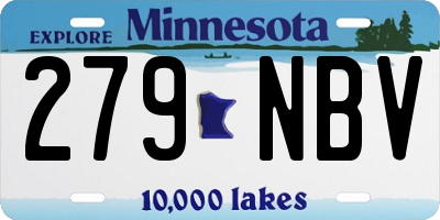 MN license plate 279NBV
