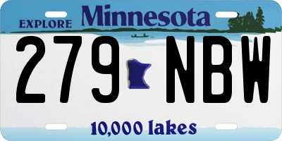 MN license plate 279NBW