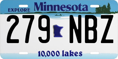 MN license plate 279NBZ