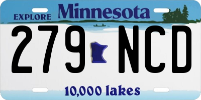 MN license plate 279NCD