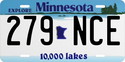 MN license plate 279NCE