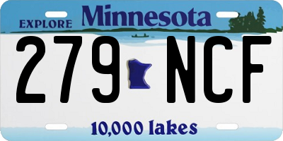 MN license plate 279NCF
