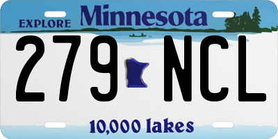 MN license plate 279NCL