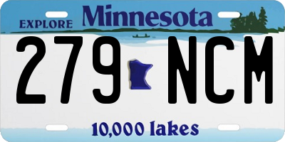 MN license plate 279NCM