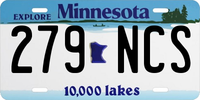 MN license plate 279NCS