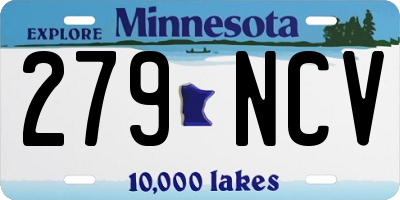 MN license plate 279NCV