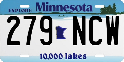 MN license plate 279NCW