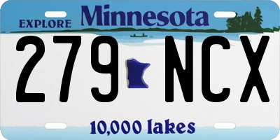 MN license plate 279NCX