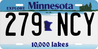 MN license plate 279NCY
