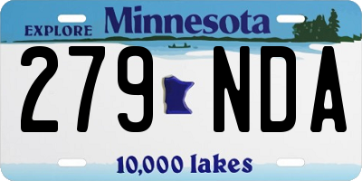 MN license plate 279NDA