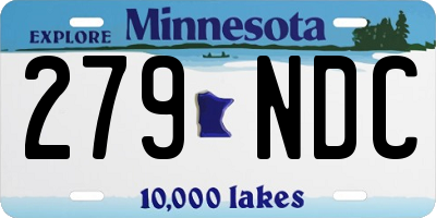 MN license plate 279NDC