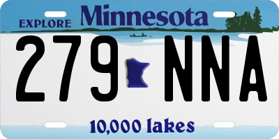 MN license plate 279NNA