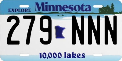 MN license plate 279NNN