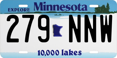 MN license plate 279NNW